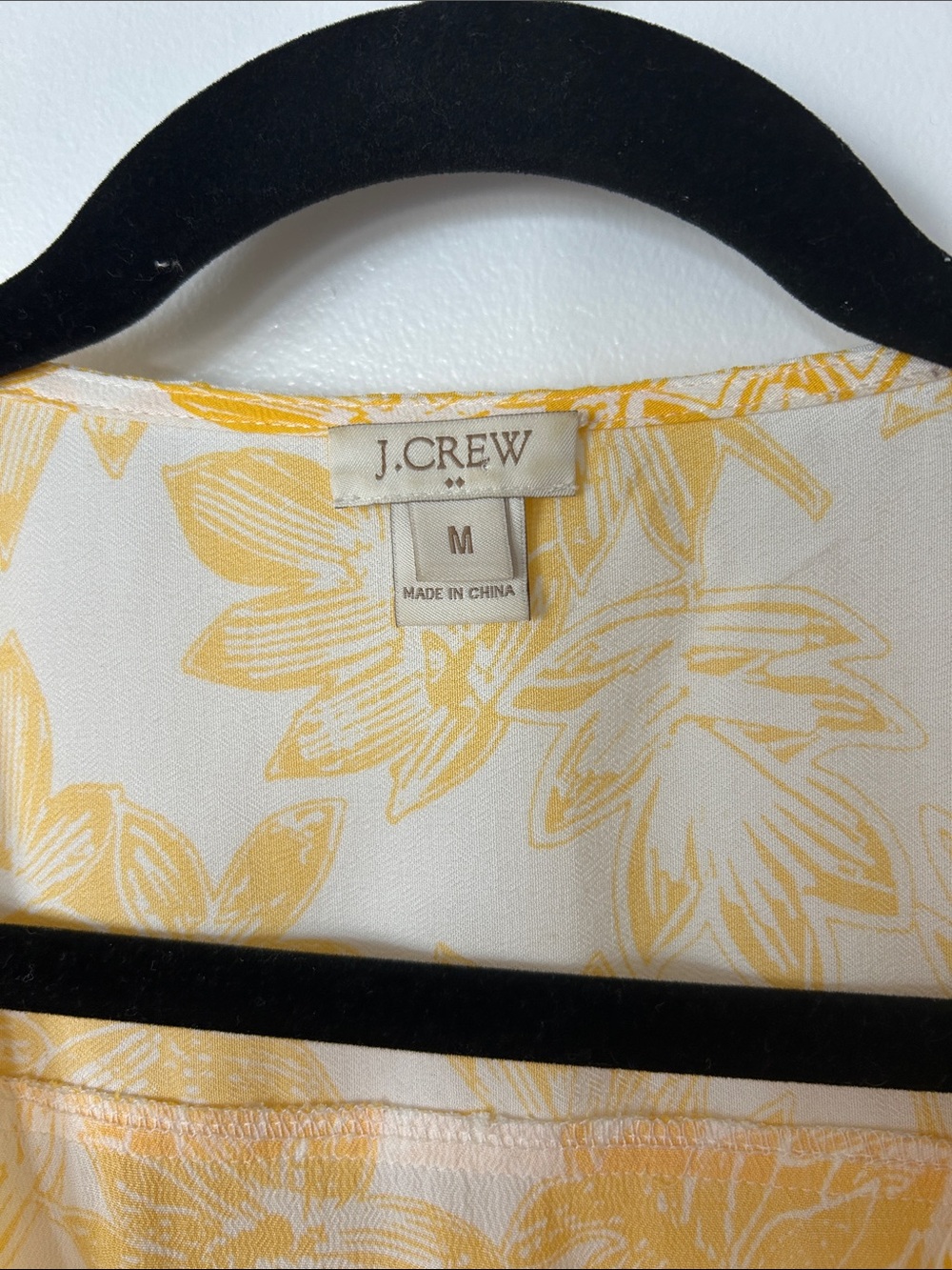 J. Crew Yellow Floral V-Neck Long Sleeve Blouse - Picture 2 of 9